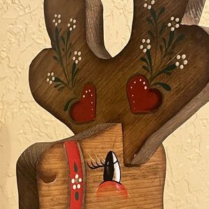 Vintage Handcrafted Hand Painted Christmas Reindeer 24” Height ￼